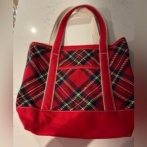 Land’s End Medium plaid tote bag